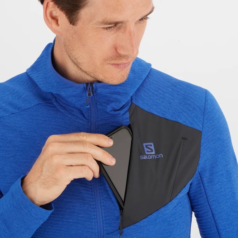 Chaquetas Salomon Essential Lightwarm Encapuchado Hombre Azules | MX BFGU850